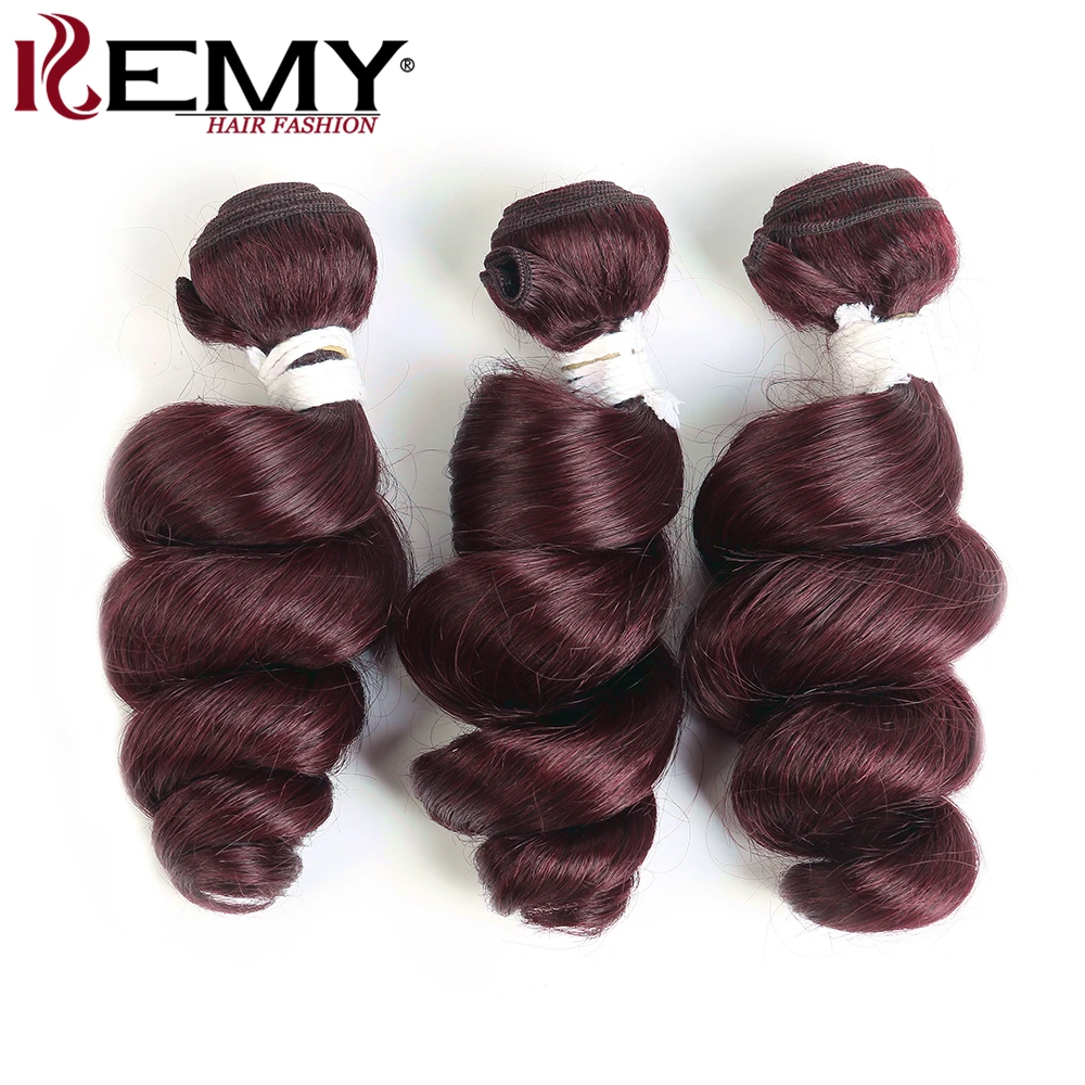 Свободные волнистые человеческие волосы на Трессах kemy Hair 1 шт. бразильские человеческие волосы для наращивания 99J/бордовый не Реми человеческие волосы ткачество