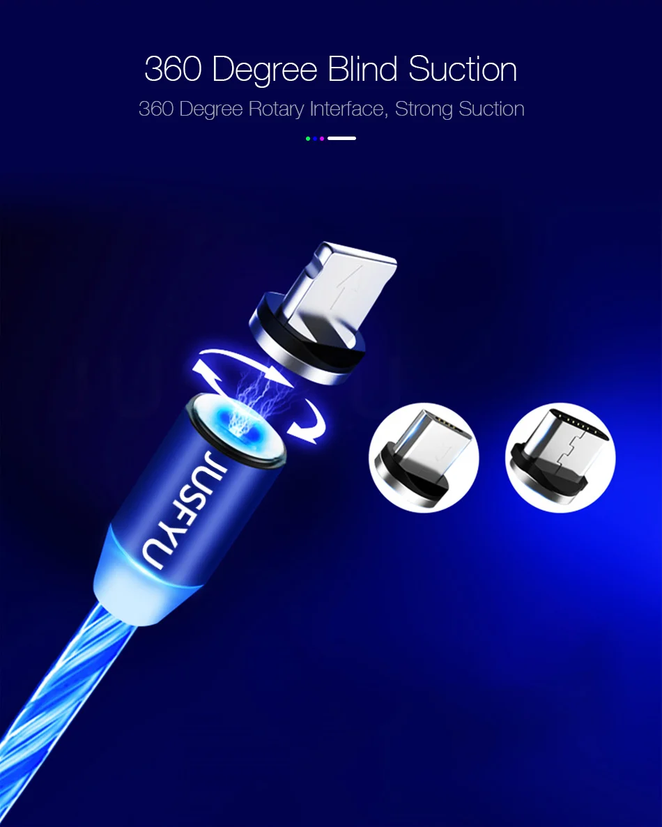 Магнитный светодиодный кабель для зарядки Micro USB кабель для быстрой зарядки USB C кабель для iphone 6 7 XS samsung S8 S9 S10 зарядный кабель