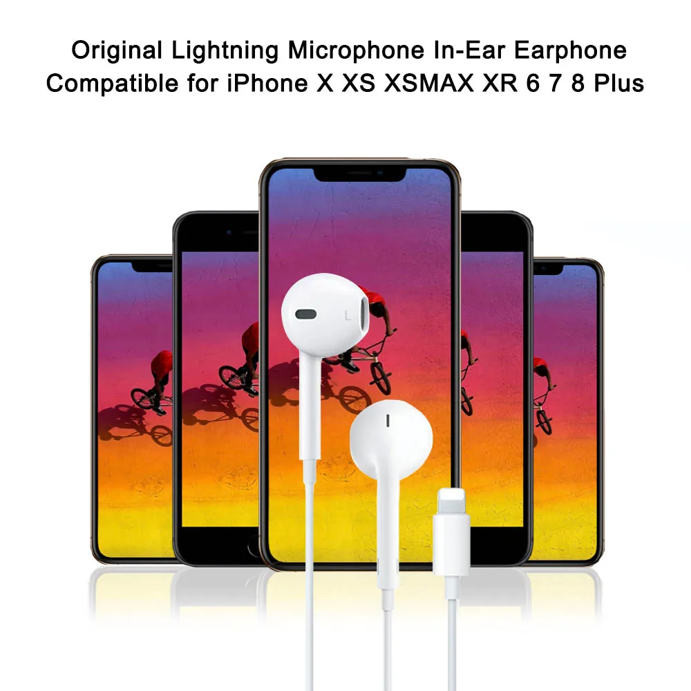 Сменные наушники-вкладыши с микрофоном и регулятором громкости для iPhone 7/7 Plus/8/8 Plus/X/XS Max/XR
