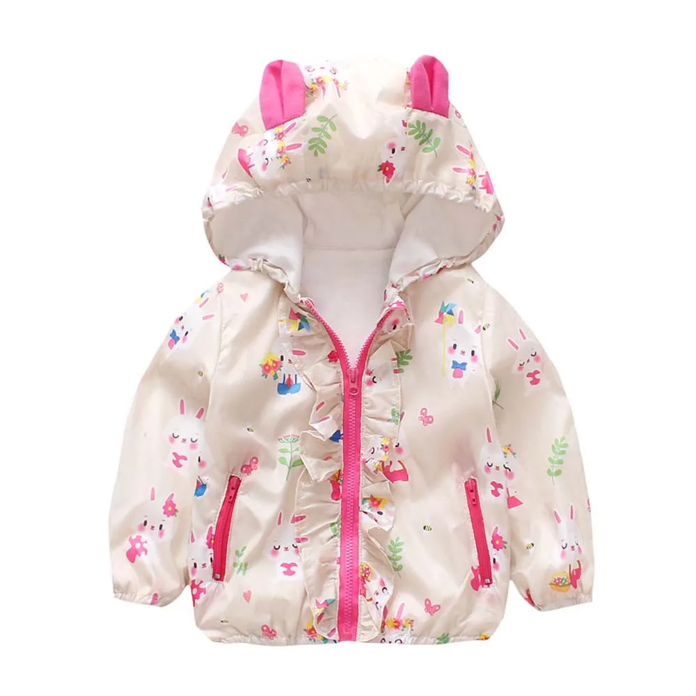 Newborn Baby Girls Cotton Long Sleeves Character Hooded Zipper Jackets Coat Kids Outwear Clothing clothes | Мать и ребенок