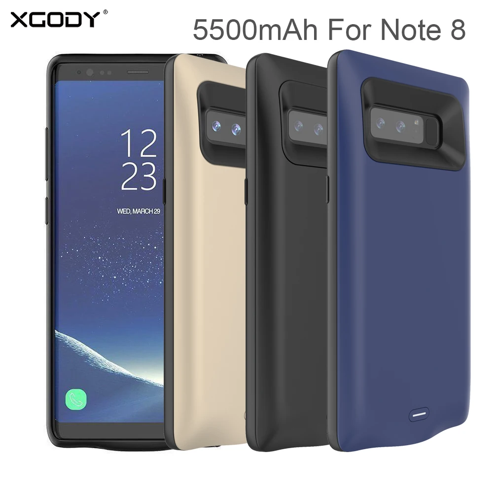 XGODY 5500 мАч чехол для батареи samsung Galaxy Note 8 анти шок внешний аккумулятор зарядки power