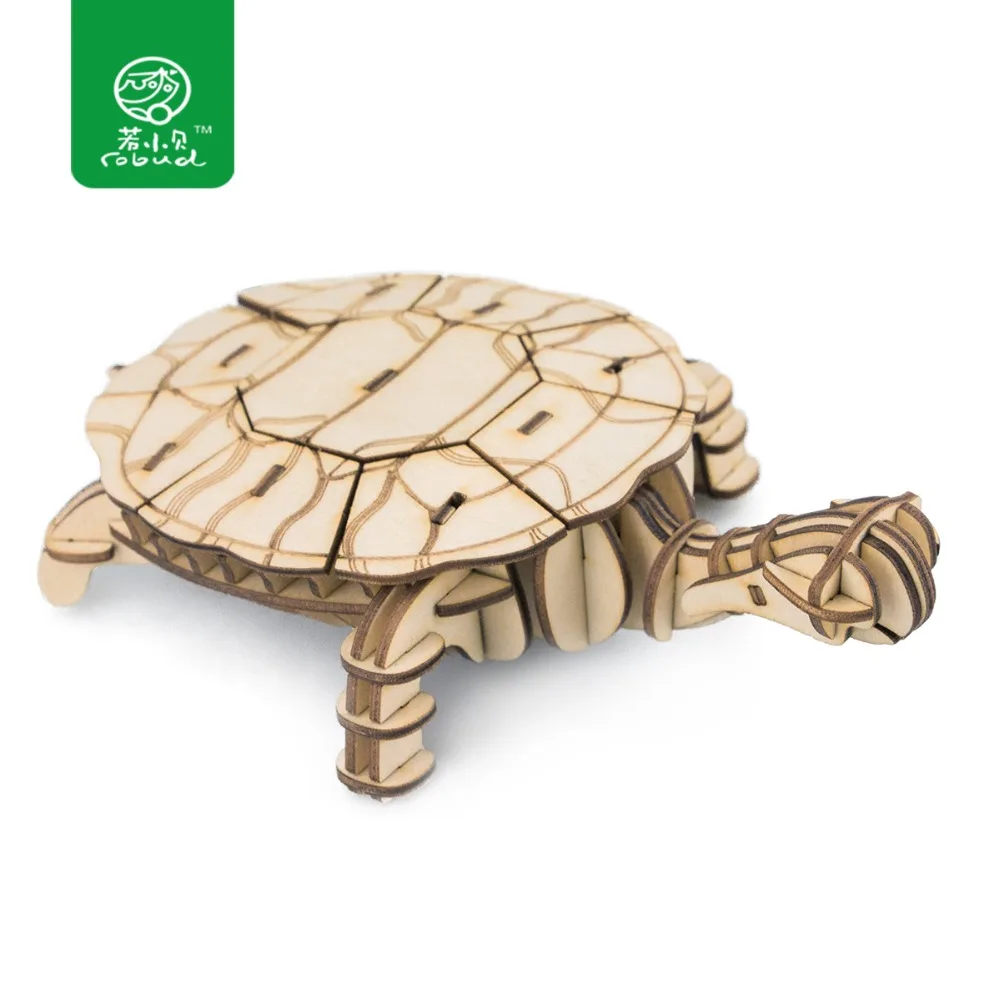 3D деревянная головоломка игрушка в виде дикого животного DIY крошечная модель