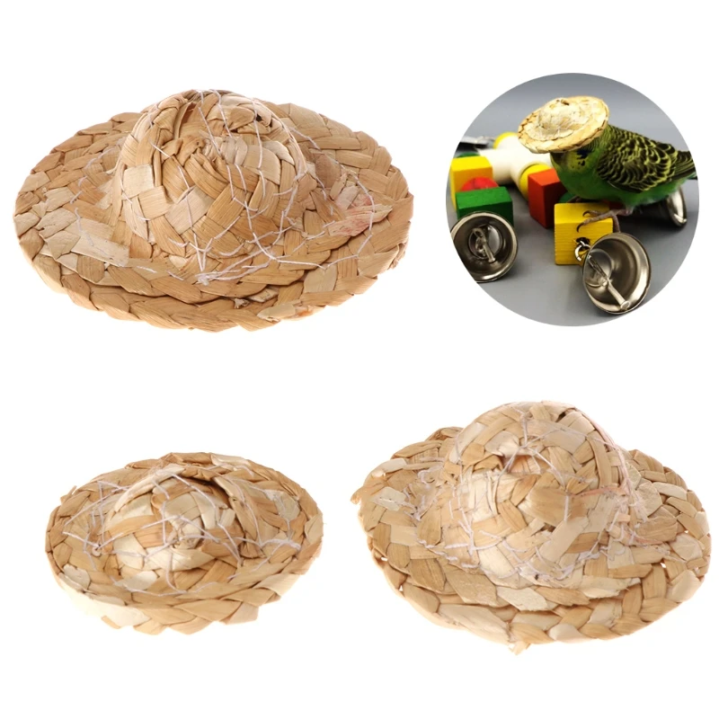 1 шт. соломенная плетеная шляпа для попугаев|Игрушки птиц| |