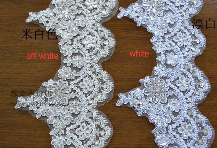 Горячая Распродажа 2 метра ширина 14 см новинка белая блестящая кружевная ткань