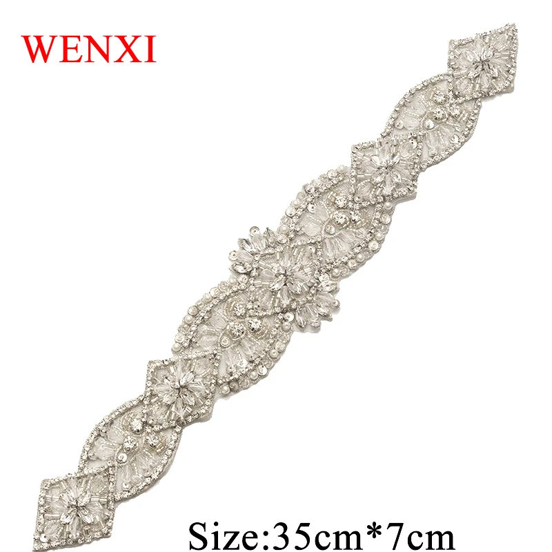 WENXI 1 шт. ручное свадебное платье стразы аппликации железо на пояс Стразы
