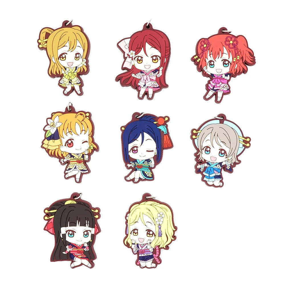 Резиновый брелок для ключей Love Live Sunshine Aqours Chika Yoshiko You рубин Диан кэнан ханамару