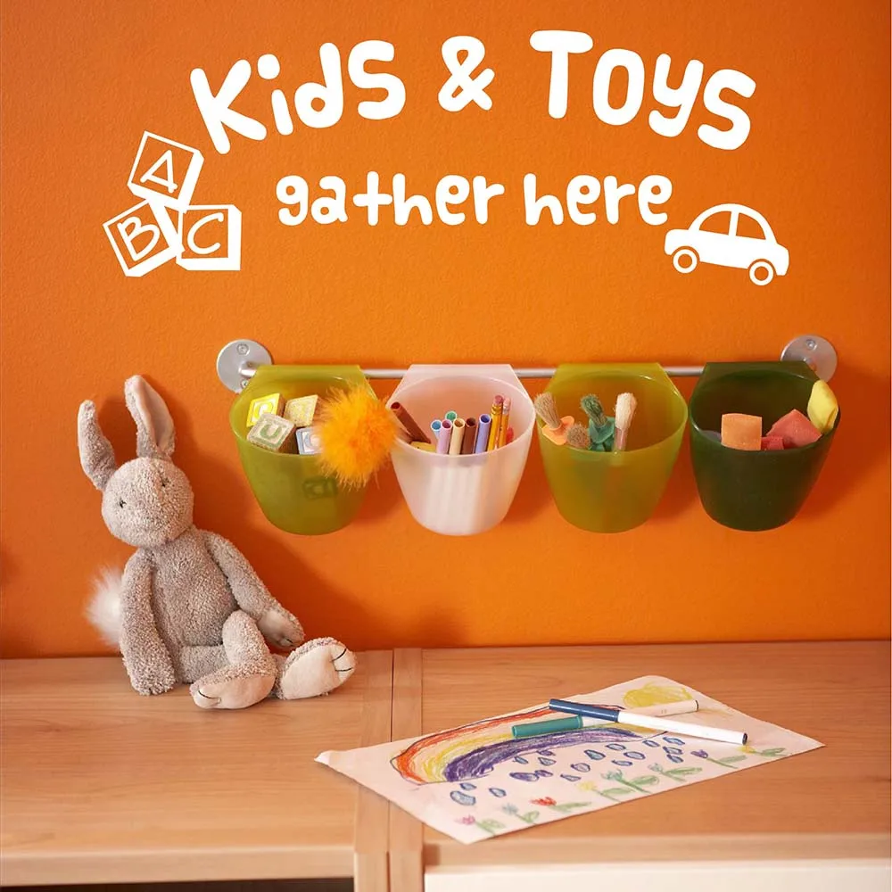 

Kids and Toys Gather Here Nursery Wall Decal Kids and Toys Gather Here Car & Alphebet Wall Sticker For Kid Bedroom Playroom 879N