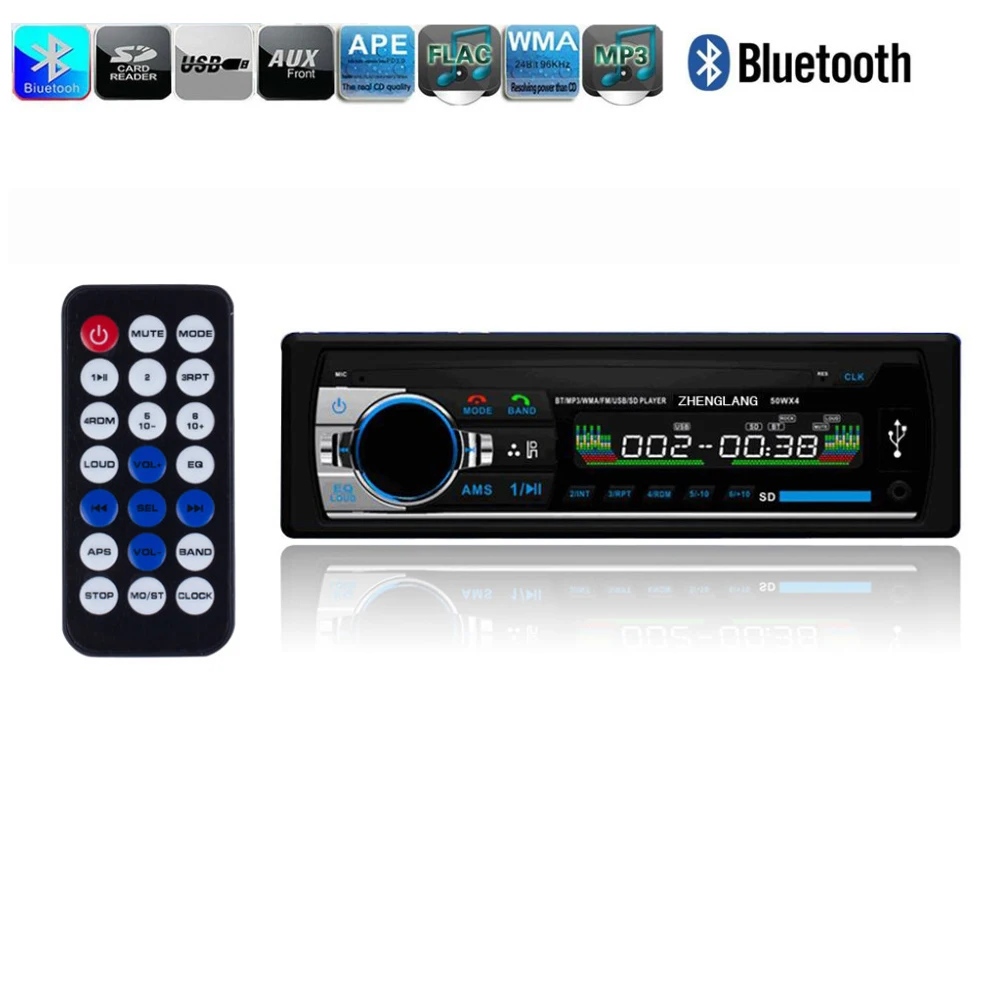 12 V автомобильный стерео Bluetooth FM радио MP3 аудио плеер Зарядное устройство USB/SD/AUX электроника для автомобиля сабвуфер в тире 1 DIN Aux аудио Вход приемник