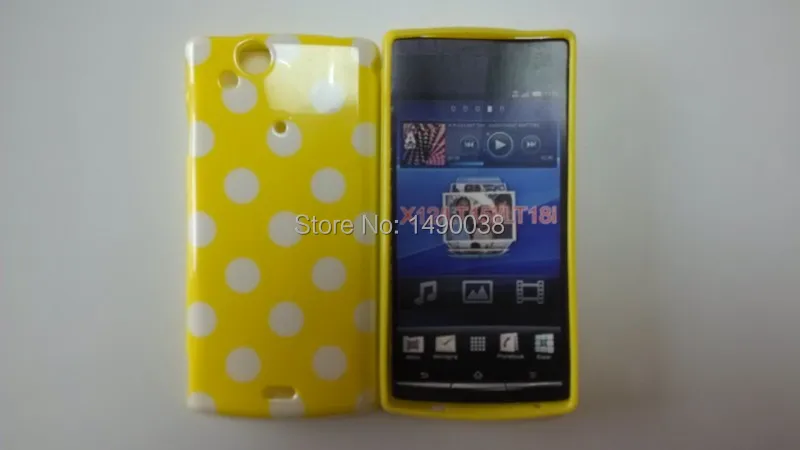 Популярный цветной чехол в горошек из мягкого ТПУ для телефона Sony Xperia acr S LT15i/LT18i/X12