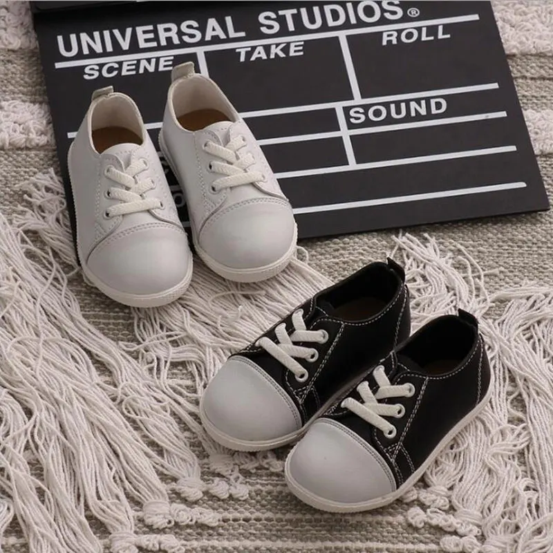 

Children's leather shoes boys and girls casual white shoes baby soft bottom Baby Toddle brand shoes