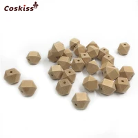 0 7920mm wooden geometric hexagon beads nursing chewing wooden teether for baby teether necklacesbracelets baby teether toys