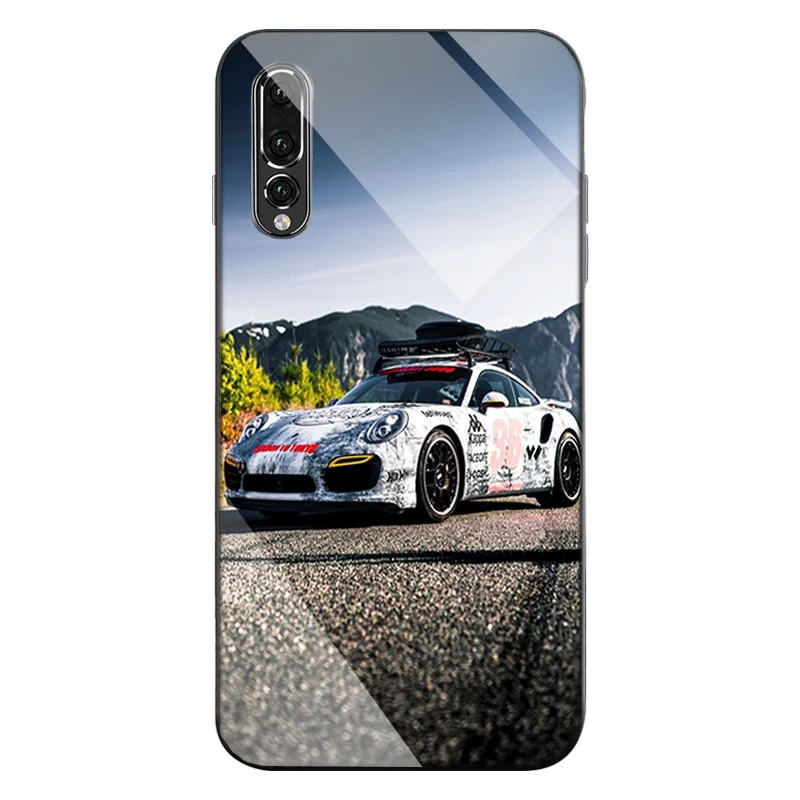 luxury carcasa phone case for Huawei p30 Case p20 lite pro Back Tempered Glass huawei Mate 20 nova 4 car celular Cover |