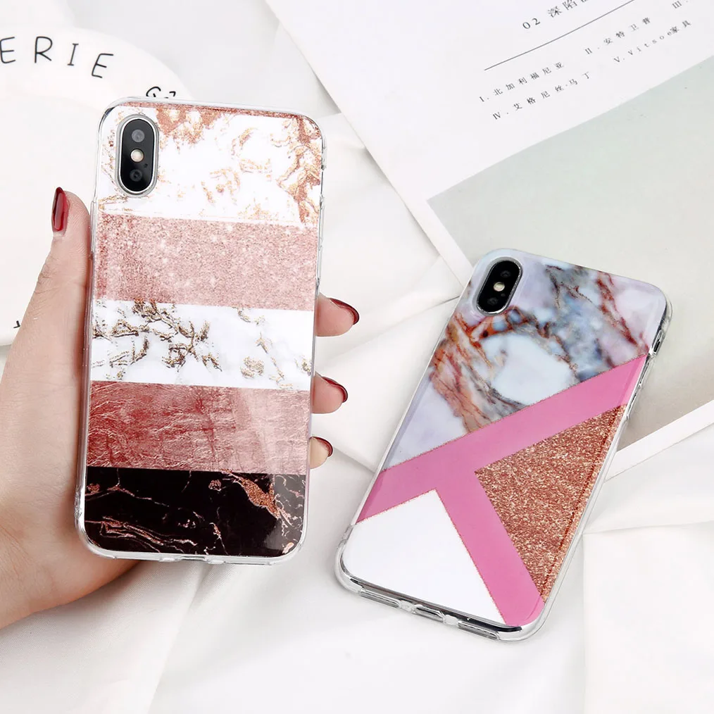 USLION блестящий Мраморный чехол для телефона для iPhone 7 Plus, чехол для iPhone X XS Max XR 8 7 6 6S Plus, мягкий силиконовый чехол из ТПУ