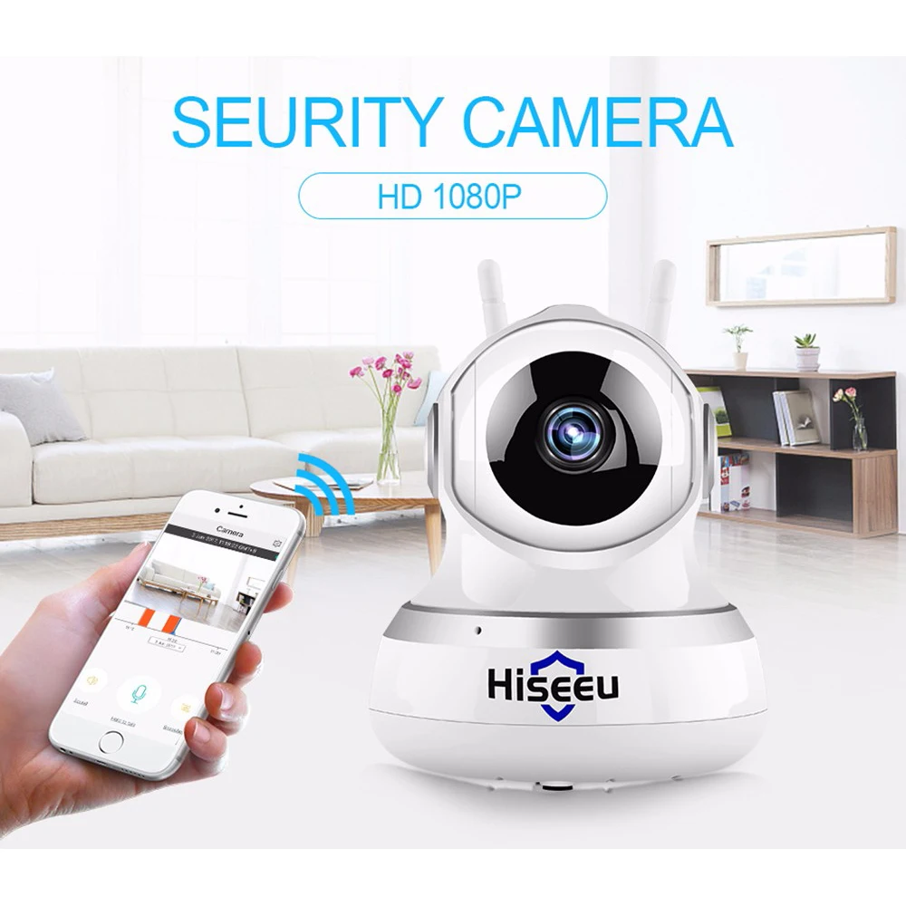 Hiseeu FE1 1080P 2MP WiFi ip камера видеонаблюдения P2P Домашняя безопасность с двойным
