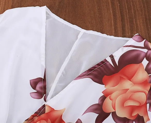 Fashion Women Chiffon Jumpsuit Deep V-Neck Floral Print Half Sleeve High Waist Casual Short 35 |
