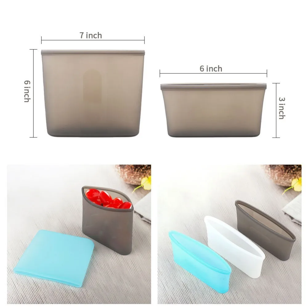 Силиконовые пакеты для еды свежий мешок многоразовый контейнер хранения