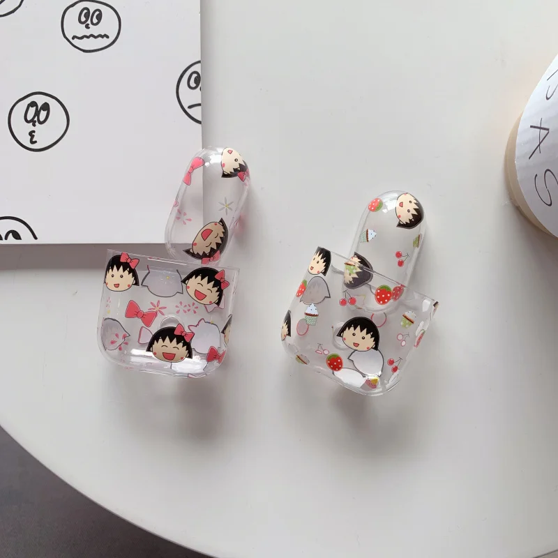 Мультфильм Chibi Maruko милый прозрачный футляр для Apple AirPods 1/2 чехол Прозрачный Прочный чехол для телефона защитный чехол Аксессуары