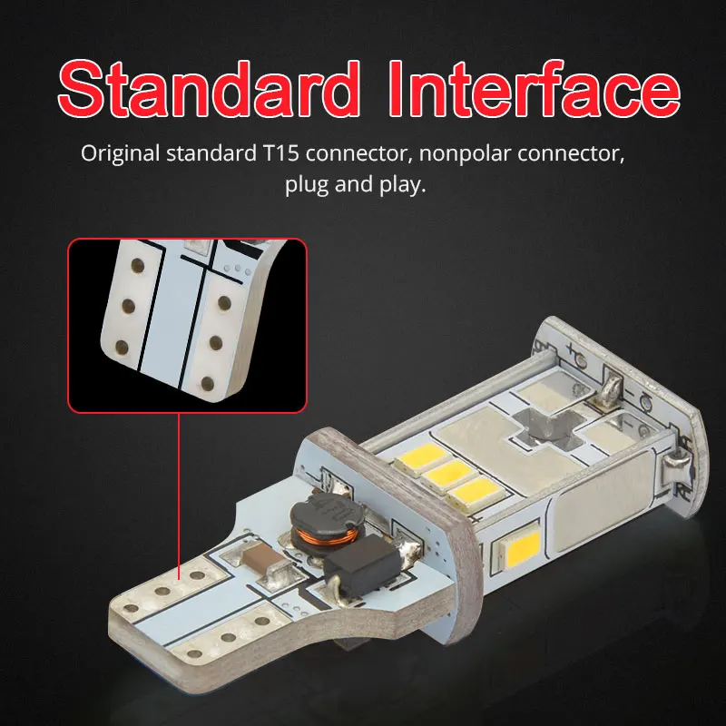 NAO T15 светодиодный W16W CANBUS Авто Высокая мощность 6 Вт SMD 3020 12 В Автомобильный задний светильник 921 912 6000K 4300K 921 912 яркий белый резервный светильник