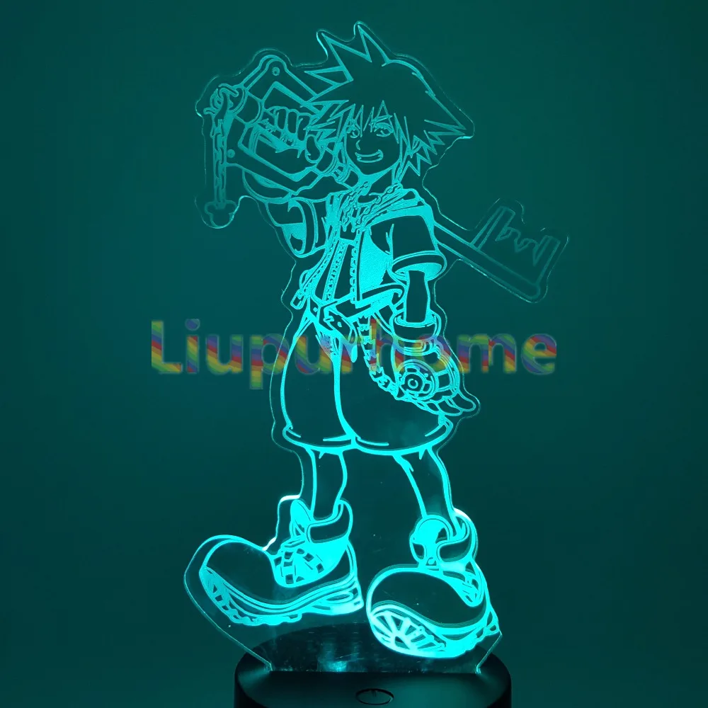 Kingdom Hearts Sora 3D визуальная Иллюзия светодиодный ночной Светильник для дома Рождественский подарок-украшение