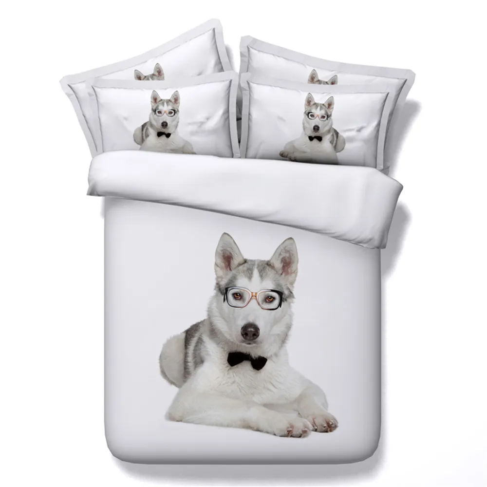 3d Dog Printing Duvet Covers 3 Colors(Pink/White/Gray) Bedding Sets Kids/Adult Home Textiles Twin/King/Queen/Super Size Package | Дом и сад