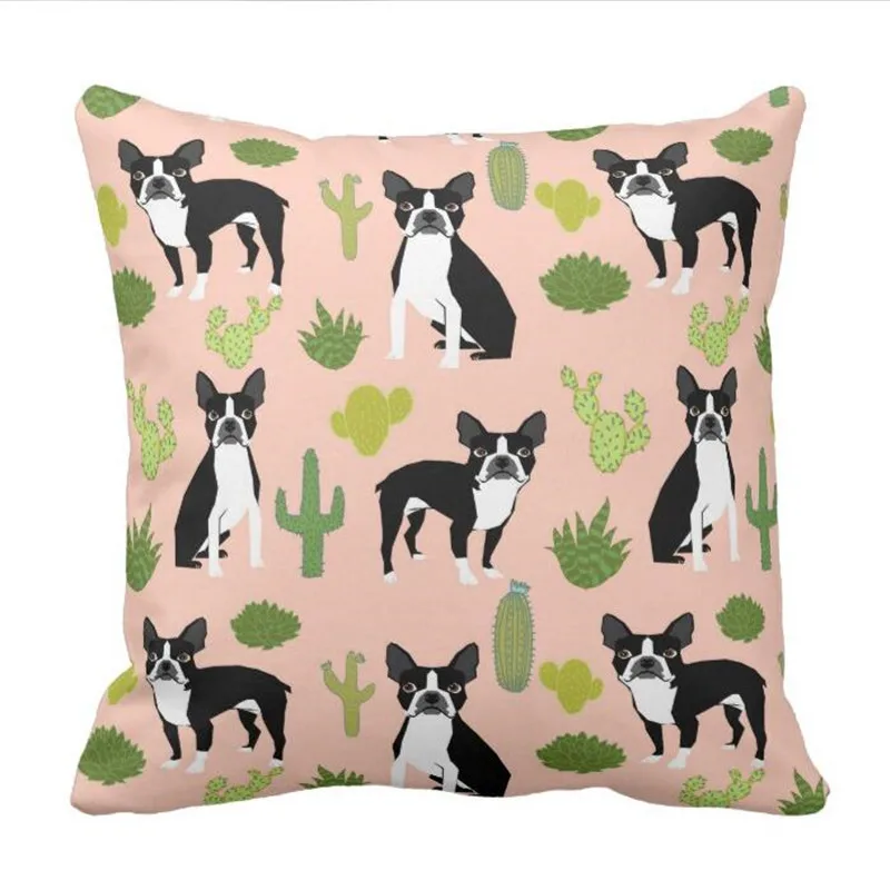 Чехол Подушка кактус для милой собаки из Бостонского терьера|pillow case|cactus pillowdog pillow