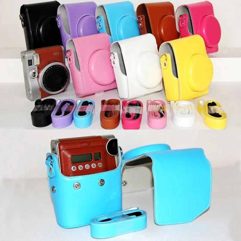 Новый чехол сумка из искусственной кожи с плечевым ремнем для камеры Fuji Fujifilm Instax