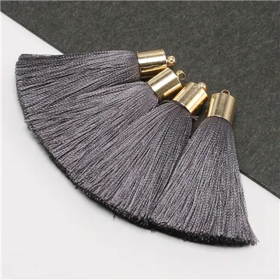 Aliexpress Высокое качество L93/5 см; Сатиновые туфли с кисточками/Золотой шляпа шелковых кисточек/ювелирные изделия аксессуары/аксессуары diy/Ювелирные изделия/diy серьги/4 шт./пакет - Цвет: L9506