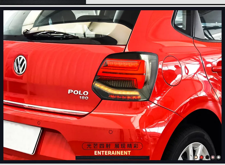 Автомобильный Стайлинг для VW Polo MK5 задних сигнальных огней, 2011- светодиодный Динамический указатель поворота фонарь светодиодный стоп-сигнал+ Парк+ движущаяся Поворотная сигнальная лампа