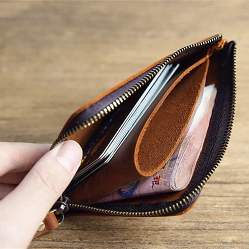 Винтажный кошелек ручной работы из натуральной кожи бумажник сумочка для денег