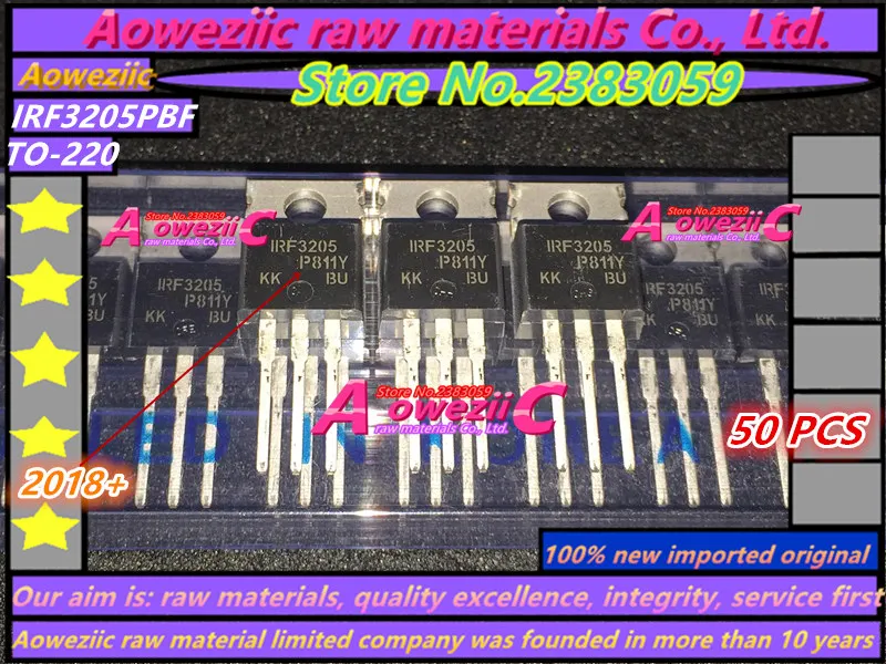 Aoweziic+(50 шт.) новые импортные оригинальные IRF3205 IRF3205PBF до-220 инверторы, такие как 55 в 110A 200 Вт