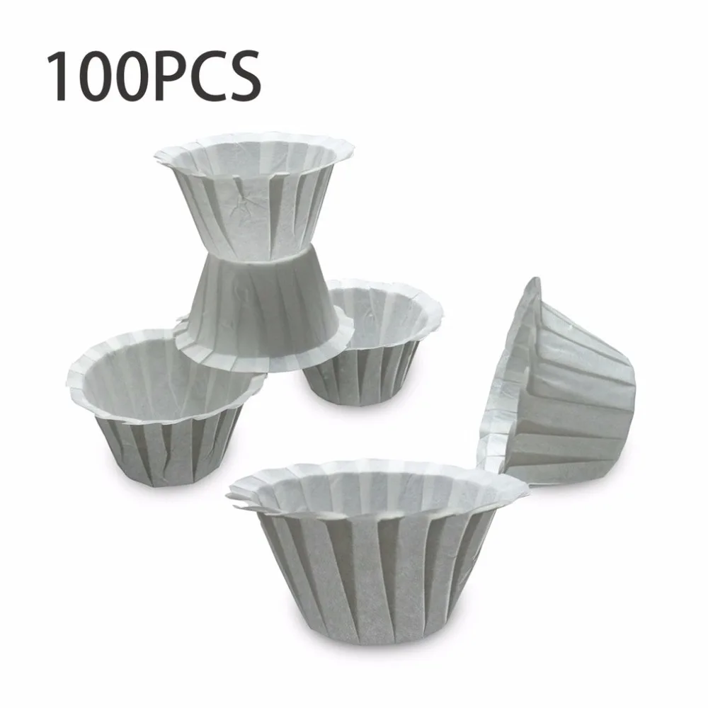 100 шт. одноразовые Бумага фильтры чашки подходят для Keurig Кофе manchine capsule фильтр