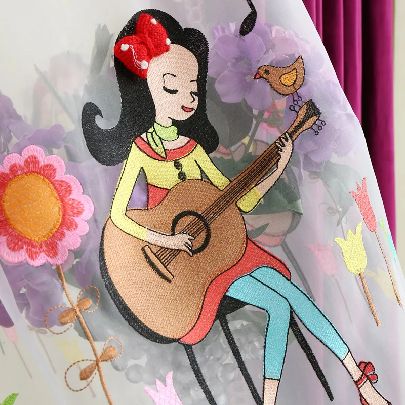 Высококачественные корейские шторы на заказ милые розовые принцессы с вышивкой