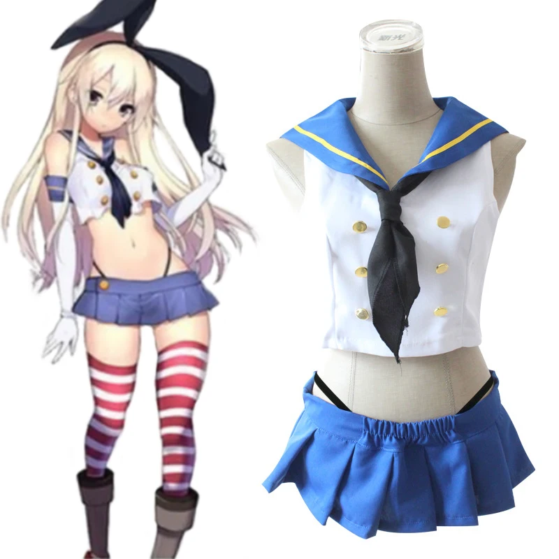 

Аниме Kantai Collection Shimakaze Косплей униформа для девочек Полный комплект Женский костюм на Хэллоуин для вечеринки Косплей Костюм