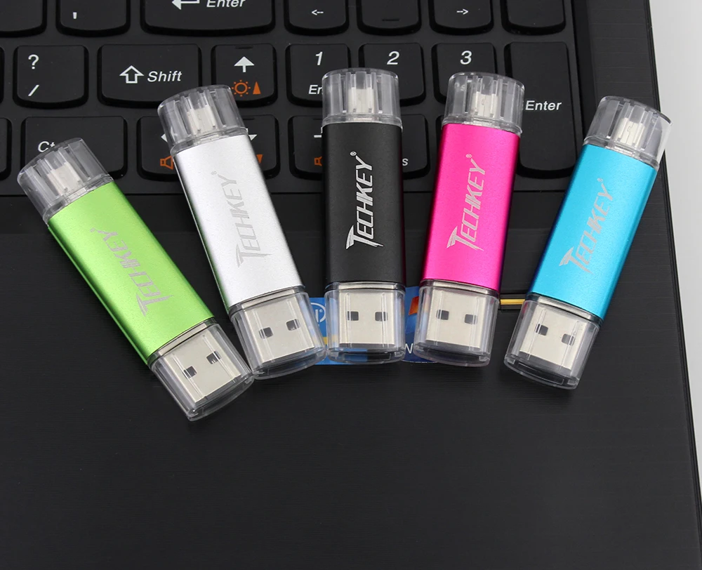 Новинка TECHKEY OTG usb 2,0 32gb usb флеш-накопитель 2,0 64gb флеш-накопитель 16gb memoria cel usb флеш-накопитель в подарок для samsung mobile