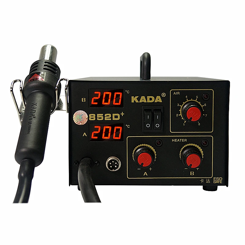 Паяльная станция KADA 852D + SMD 220 В 110 Ремонтная система BGA паяльная 2 в 1 с пистолетом