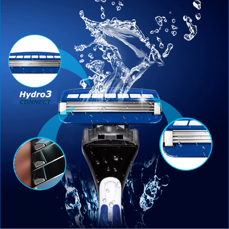 2 лезвия/упаковка новинка 2018 бритвенные лезвия Schick Hydro 3 CONNECT сменные мужские