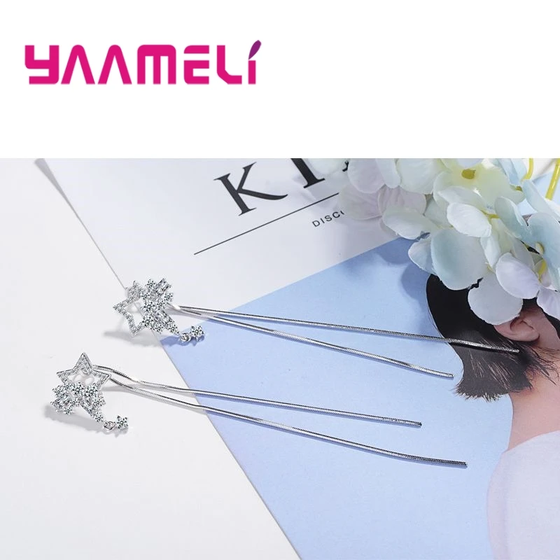 Супер блестящие серьги в форме звезды с кубическим цирконием женский подарок из