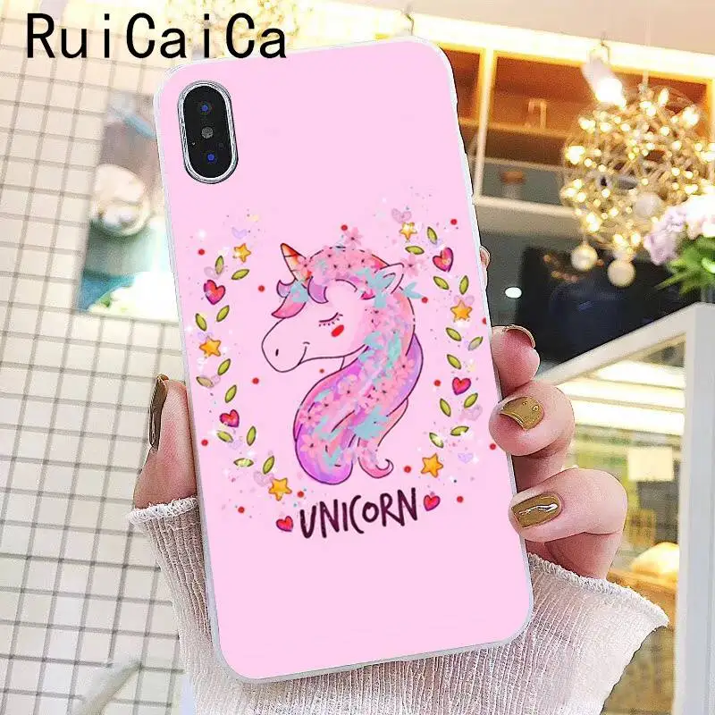 Чехол Ruicaica с рисунком радуги единорога из ТПУ мягкий чехол для iPhone X XS MAX 6 6s 7 plus 8 Plus