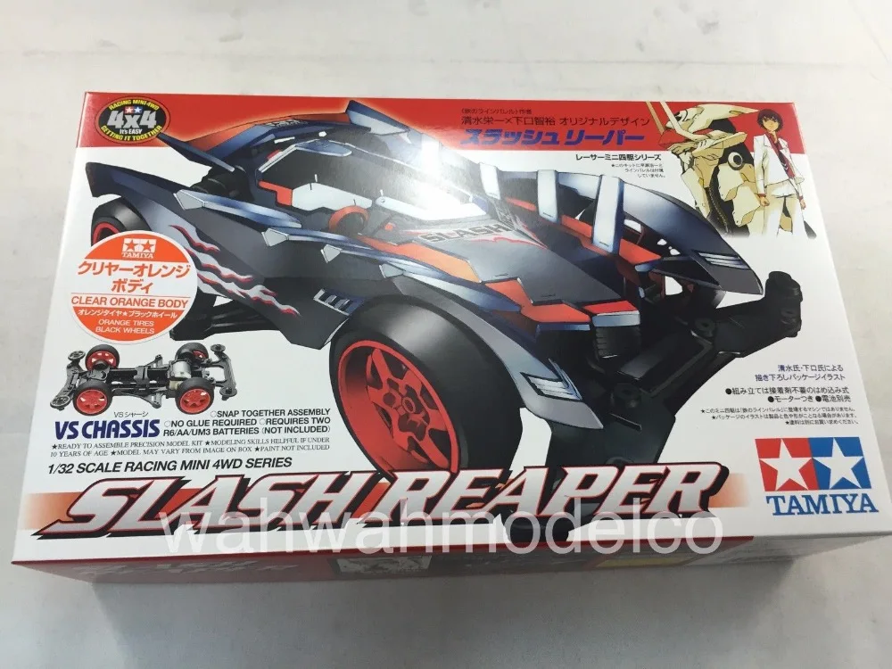 Tamiya 95219 1/32 Mini 4WD JR косой жнец прозрачный оранжевый VS шасси|Детали и аксессуары| |