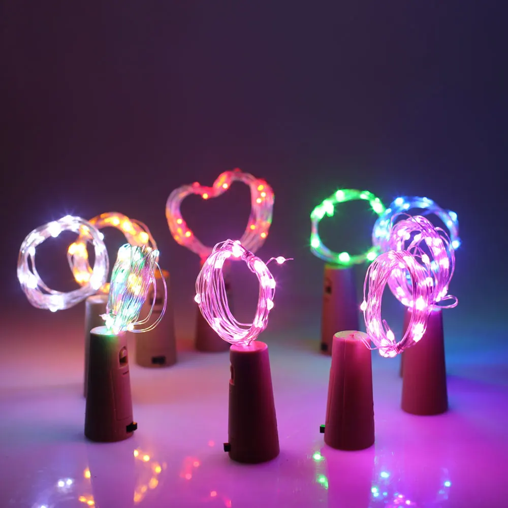 1M 10LED LED Cork Shaped Bottle Stopper Light Glass Wine LED Copper Wire String Lights For Christmas Lights Party Wedding