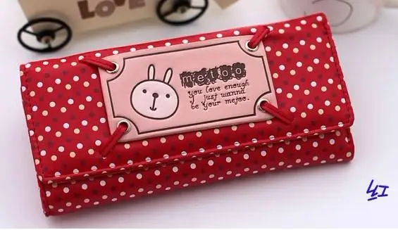 Женская синтетическая кожа PU карты твердые кнопка горошек открытым молнии