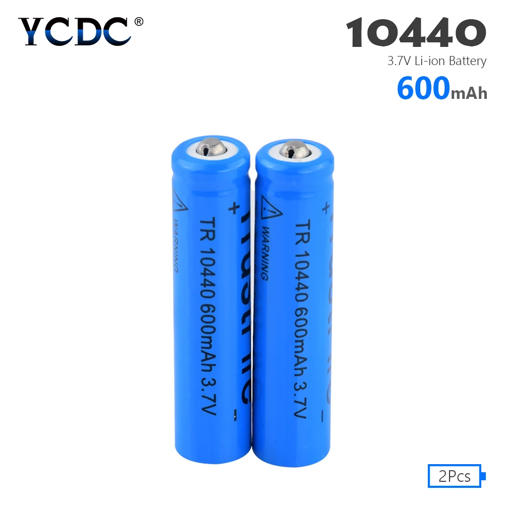 2 pcs 2/4/8 шт. 3,7 V 10440 литий Батарея Замена ячеек для фонарь электрическая бритва клавиатура Мышь 600 мА/ч, 10440 литий ионный Батарея - Цвет: 2 pcs