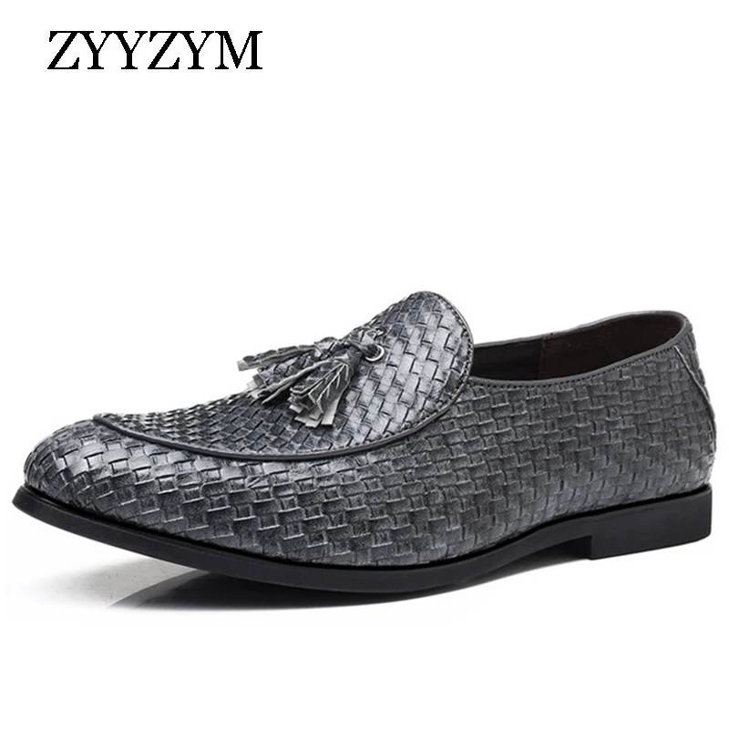 

ZYYZYM Men Casual Shoes Spring Slip On Leather Loafers Men Fashion Comfortable Soft Men Shoes Luxury Shoes Designer