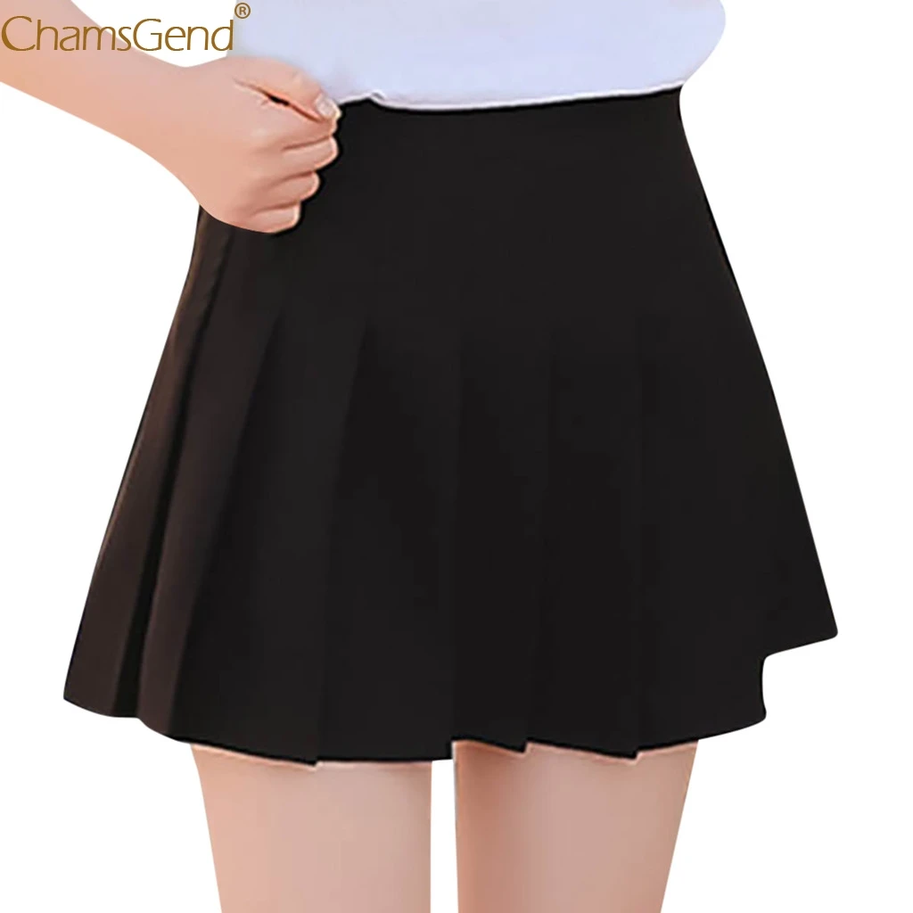Женская плиссированная юбка Повседневная однотонная мини-юбка размера плюс