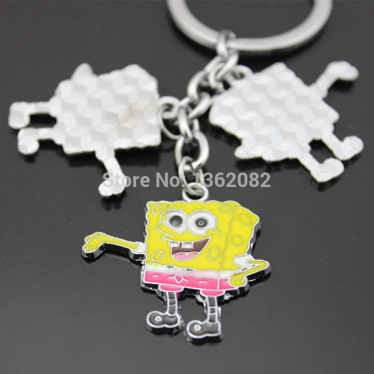 Модный Дизайн Милая Губка Боб сумка для брелока с подвесками подвески пара