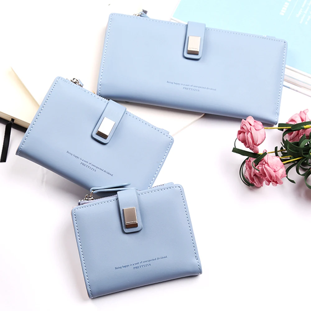 3 размера 2017 Модный женский кожаный кошелек короткая длинная застежка милые