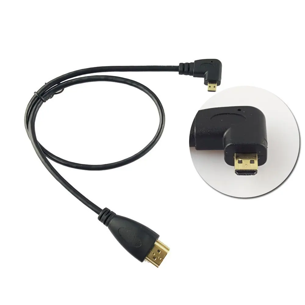 50 см/150 см угол 90 градусов Micro HDMI совместимый штекер к (прямой угол)|Кабели VGA| |