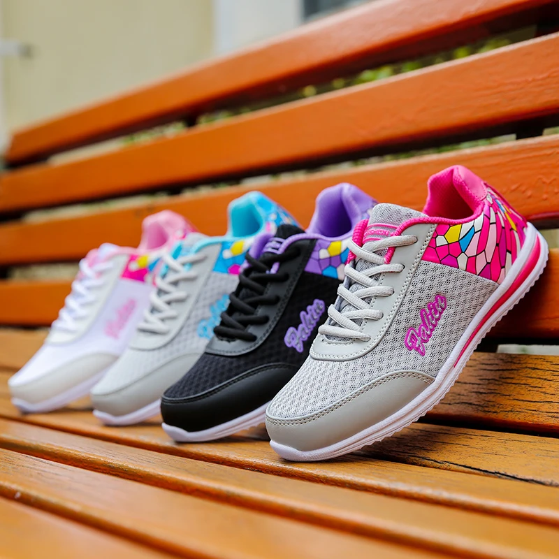2018 New Spring Women Mesh Running Shoes for Breathable Network Soft Sole Light Outdoor Flat Sneakers | Спорт и развлечения