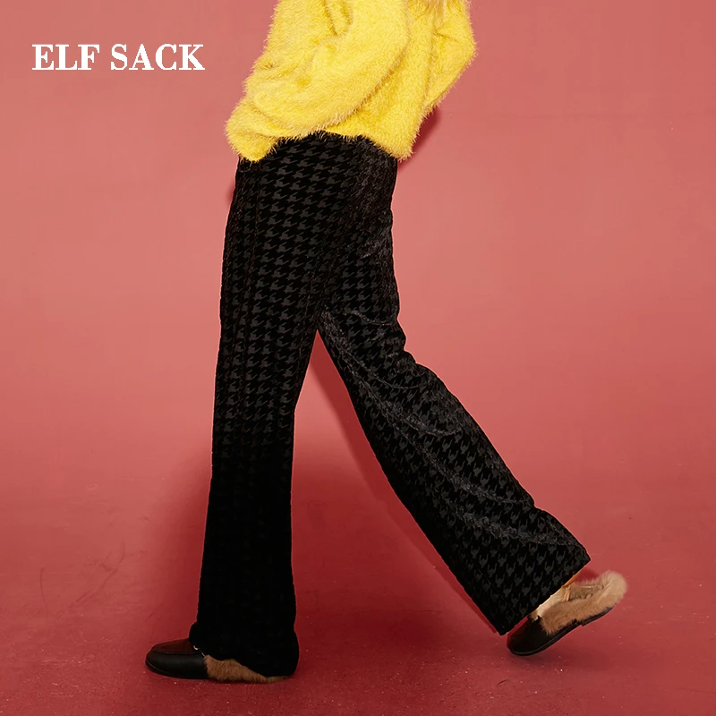 Женские прямые брюки ELFSACK винтажные хлопковые оверсайз|Брюки| |