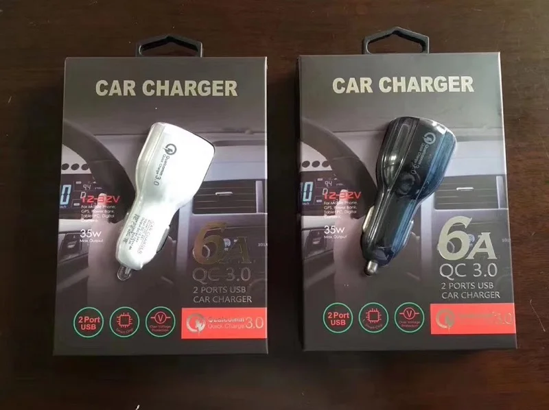 Автомобиль USB Зарядное устройство Quick Charge 3 0 Мобильный телефон 2 Порты и разъёмы